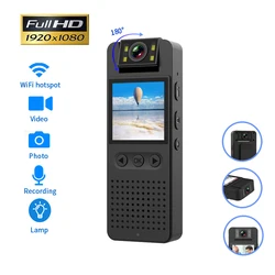 Minicámara de visión nocturna infrarroja CS06 1080P FHD con pantalla LED, videocámara pequeña, cámara de policía para bicicleta