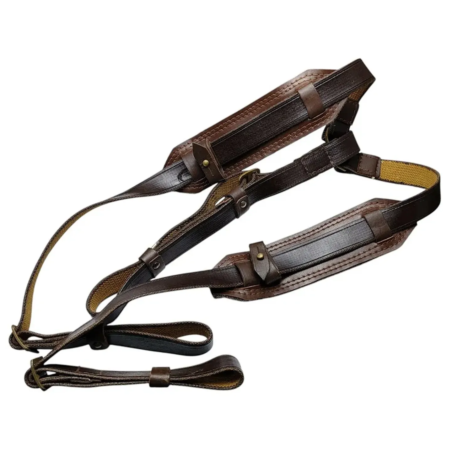 Soviet M69/M88 Field Harness Belt Vintage Rubberized Webbing Y-Strap with Metal Buckle Outdoor Tactical Carry Belt - view 6