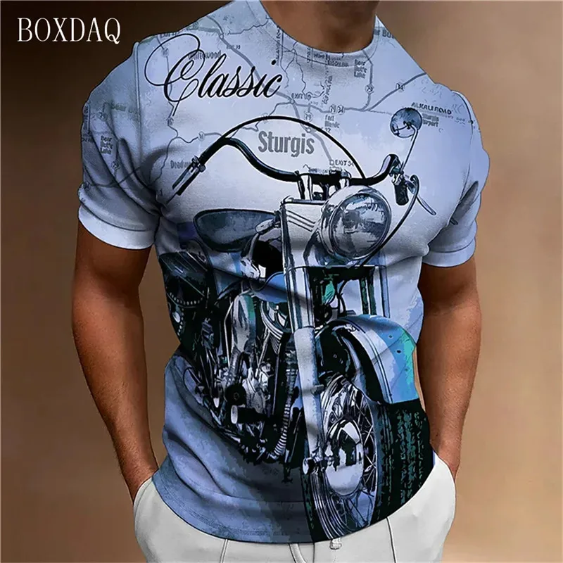 

Fashion Motorcycle Men's T-Shirts Short Sleeve 3D Moto Printing Streetwear Pullovers T Shirt Summer O-Neck Casual Oversized Tops