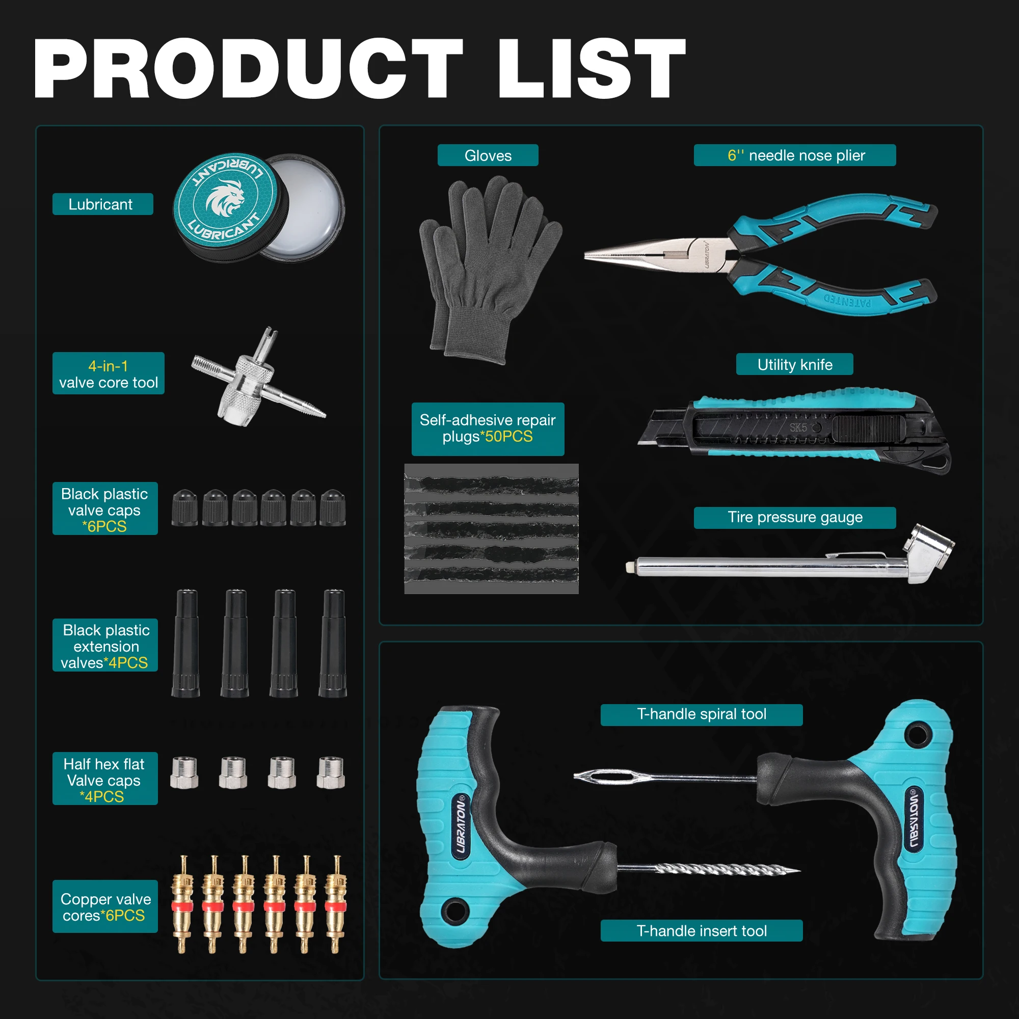 Libraton 78PCS Car Tire Repair - Heavy Equipment Repair recension och pris