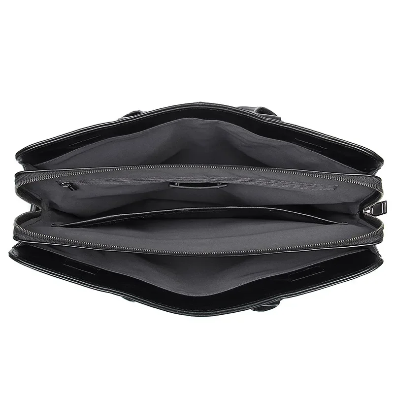 Itu-Sac messager en cuir véritable pour homme, portefeuille haut de gamme, sacs de bureau pour ordinateur portable, aviateur de bureau, homme, entreprise initiée, noir, A4, 14, M7406