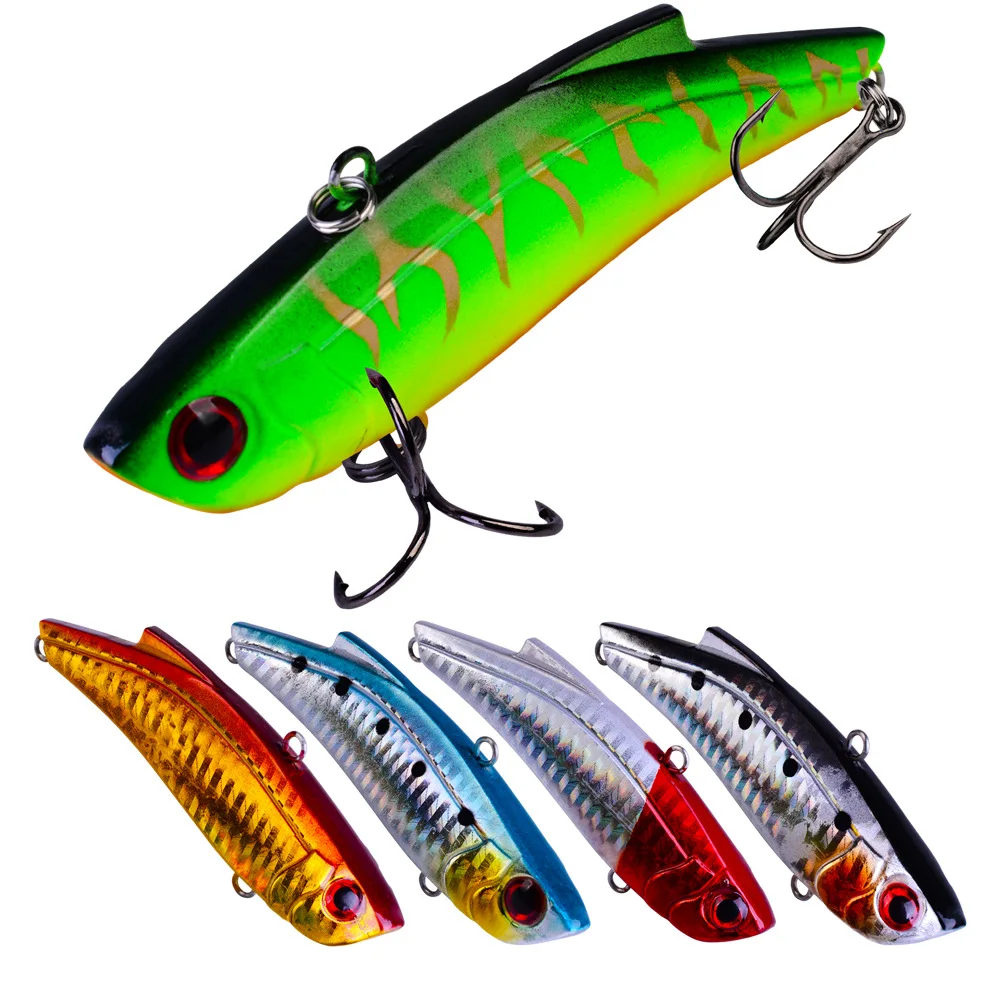 

PROBEROS 1pcs Fishing Lure 27g 9cm Metal Sinking VIB Lure 5 Color Minnow Crankbait Fishing Baits Perch 6# Treble hook dw1104