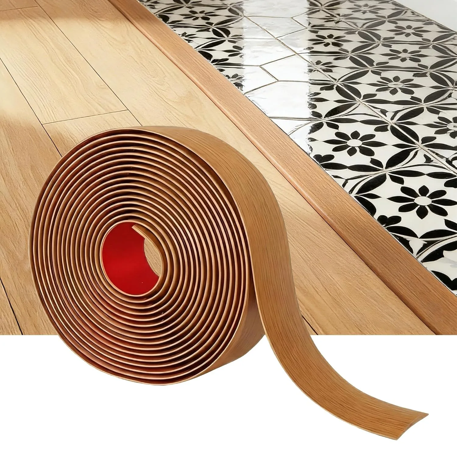 

1 шт. 3 метра/118,11 дюймов ПВХ-профиль для стыковки деревянных полов, самоклеящаяся планка для закрытия швов, плоская защелкивающаяся кромка для прессования