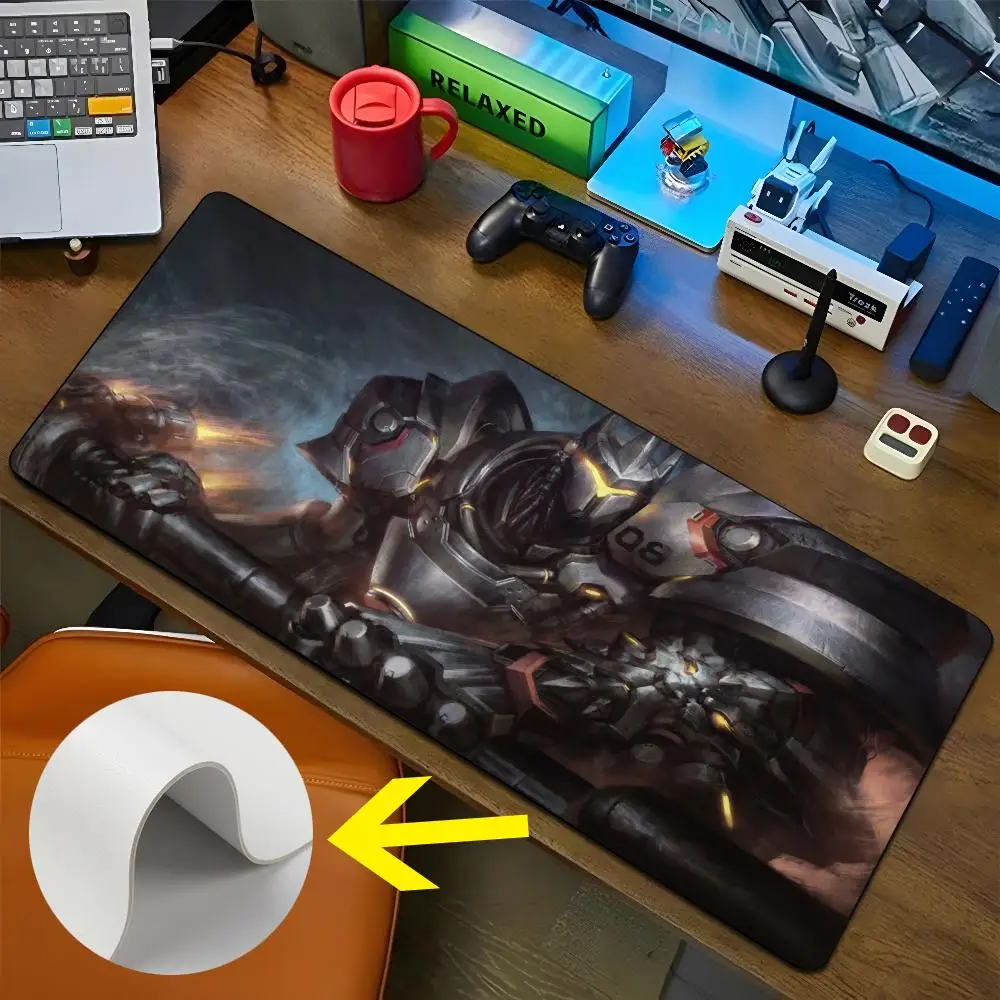 Soldier Roadhog 76 Reinhardt Mouse Pad Large Gaming Pad XXL Desk Mat Non Slip Double Sided PU Game Computer Leather Keyboard Mat