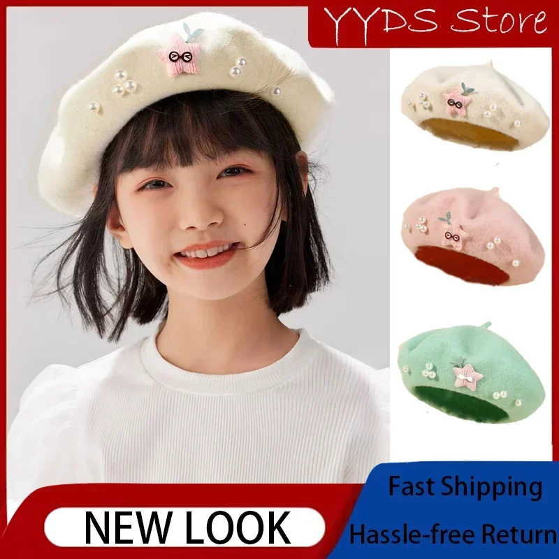 berretto-di-perle-autunno-inverno-2025-per-ragazze-berretto-di-lana-con-berretto-stellato-carino-cappelli-e-berretti-per-bambini-dei-cartoni-animati