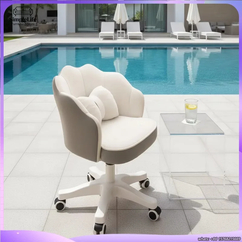 

Оптовая продажа: Современное регулируемое офисное кресло с поворотным механизмом и подушкой для подголовника, для спальни, туалетного столика и парикмахерского кресла