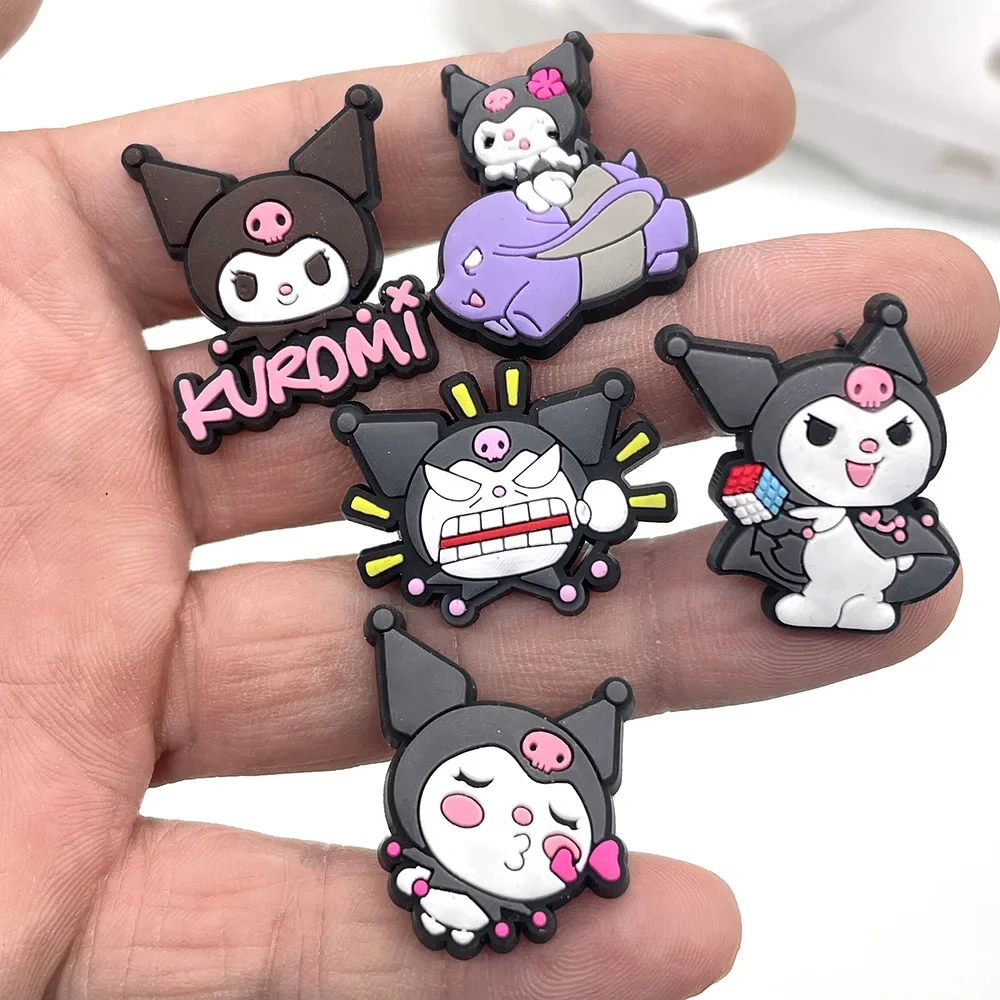 10-30 sztuk Sanrio buta Charms Kawaii Kuromi Cinnamoroll melodia akcesoria do obuwia dekracji krokodyle DIY sandały dla prezenty dla dzieci