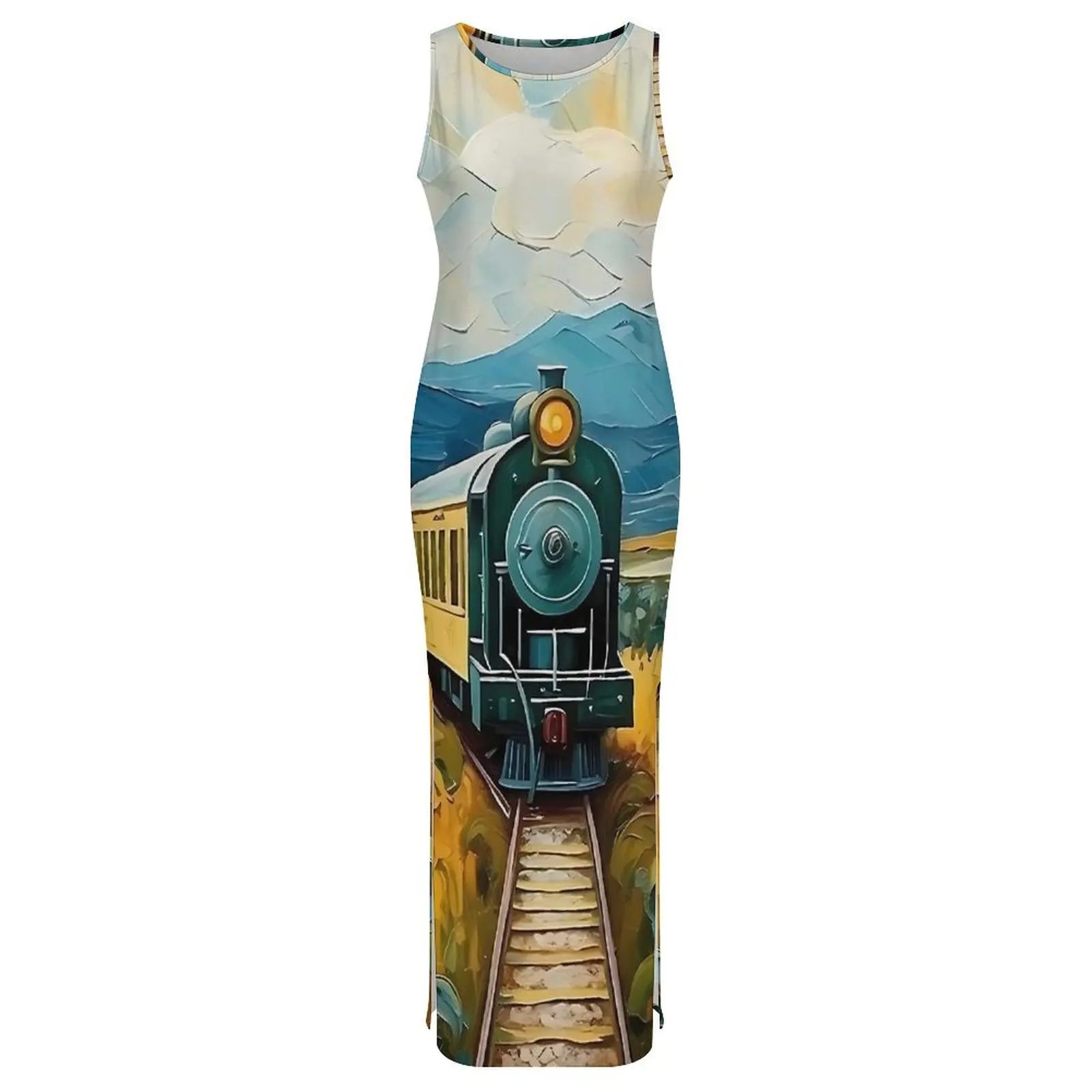 Van Gogh Painting Art Dress Sleeveless  Club Party Maxi Dresses Summer Street Fashion Custom Bodycon Dress 2XL 3XL 4XL