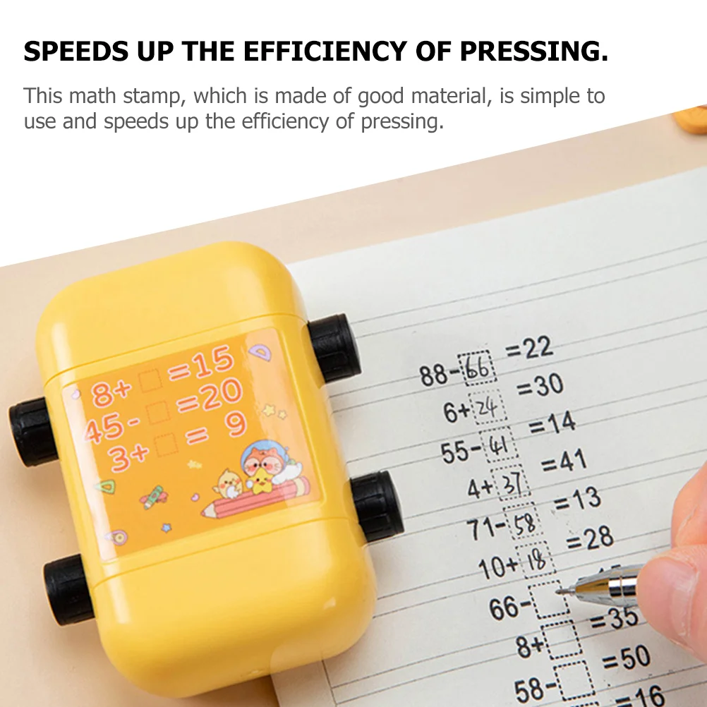 3 Pcs Addition Subtraction Math Training Roller Stamp Intelligent Kids Digital Teaching Plastic Questions Maker Student Child