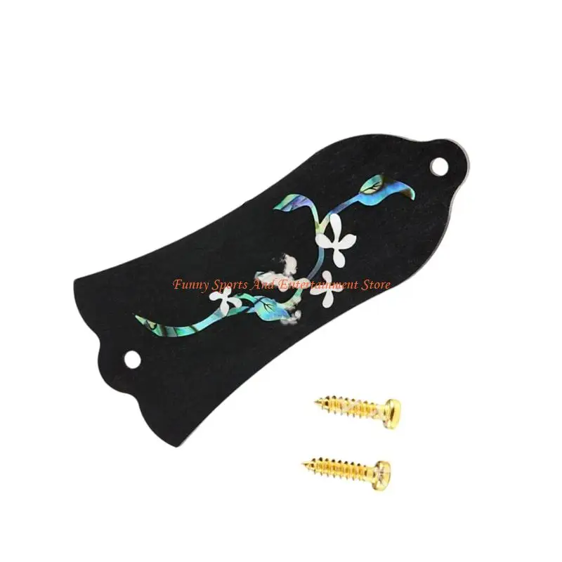 C4DE Glockenförmige Traversenstab-Abdeckplatte mit Schrauben, E-Gitarren-Traversenstab-Abdeckung – Detail 4