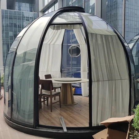 Rotating sliding door, star room, restaurant box, removable mobile glass house, sun room tent hotel camping
