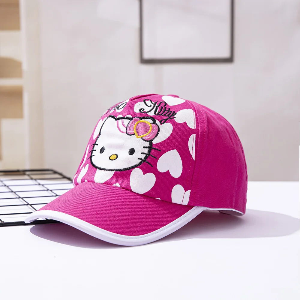 

Sanrio children's hats cute hello kitty girls duck tongue hat spring and fall new children hello kitty bow baseball cap