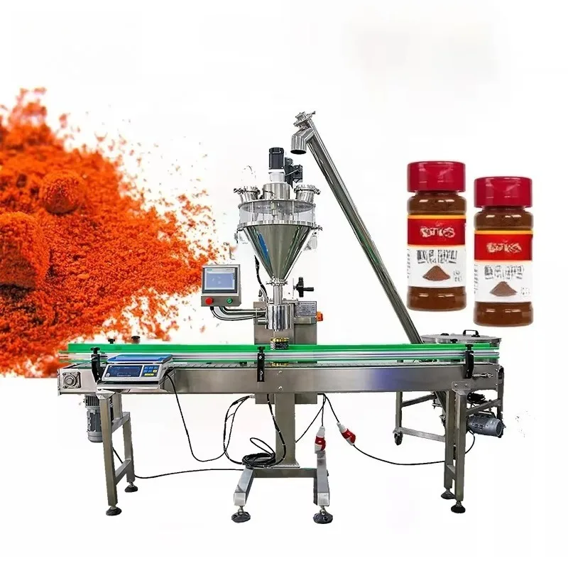 Automatic 500g Spice Powder Filling Machine Coffee Chilli Cumin Bottle Filler for Home And Kitchen Use