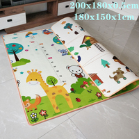 Doubel Sided Baby Play Mat Animals Kids Rug Educational Toys for Children Soft Floor Toddler Crawling Carpet Game Activity Gym