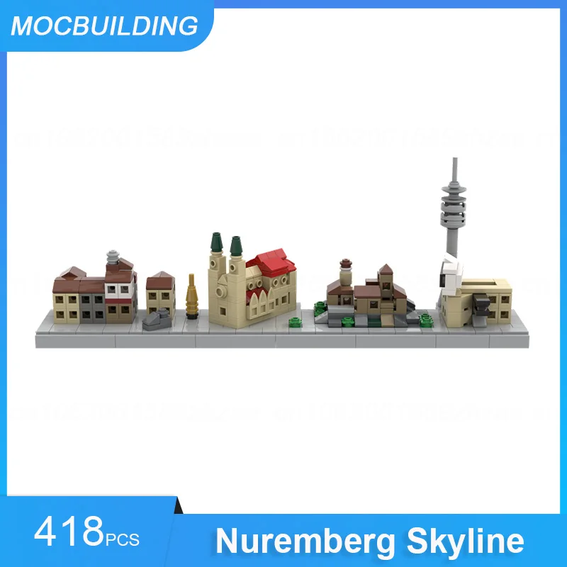 MOC Building Blocks Geneva & Nuremberg Skyline Architecture Model DIY Assemble Bricks Collection Display Educational Toys Gifts