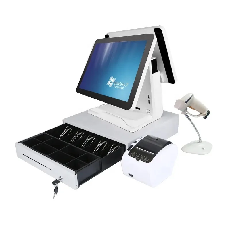 All-in-one Touch Screen POS Cash Register For Supermarket Cashier With Windows/Android OS