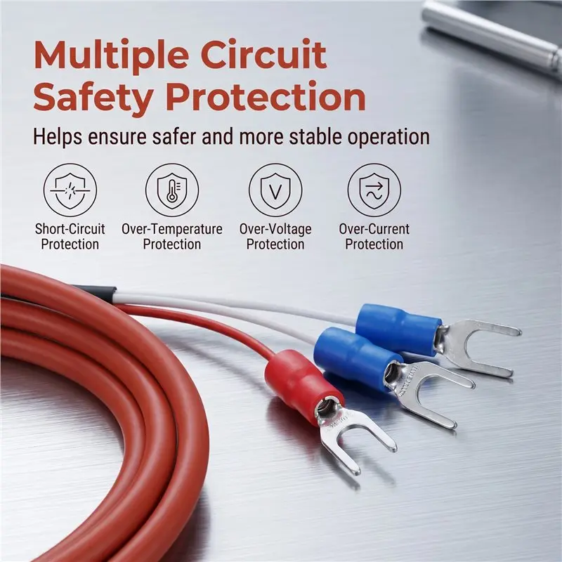 A95I-Thermal Resistance Temperature Sensor Probe 2 Meter Stainless Steel Waterproof Knurl PT100-50 To 420 Degree Celsius