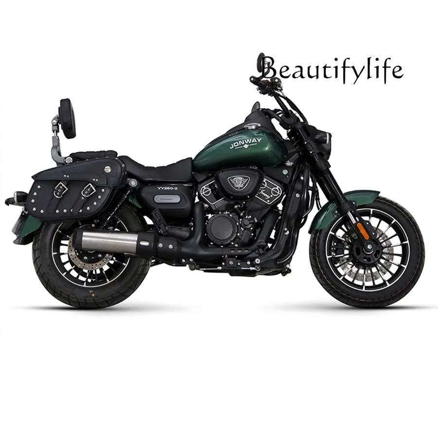 CC Retro Motorcycle Cruise Locomotive 250ccV Double Cylinder Water Cooled Heavy Duty