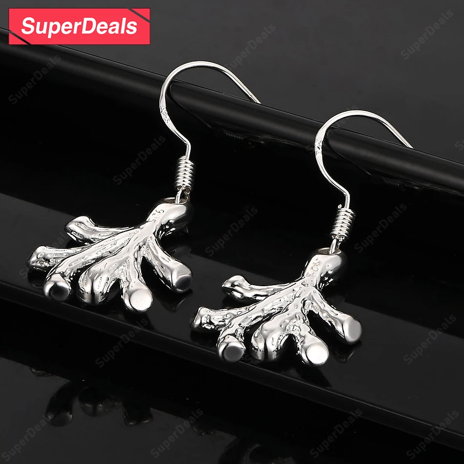 

SuperDeals 925 Sterling Silver Tree Trunk Drop Earring Women Party Birthday Christmas Gift Fashion Exquisite Jewelry