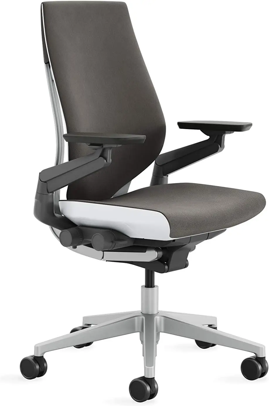 Ergonomic Work Chair with Wheels for Carpet - Comfortable Office Chair - Intuitive-to-Adjust Chairs for Desk - 360-Degree Arms