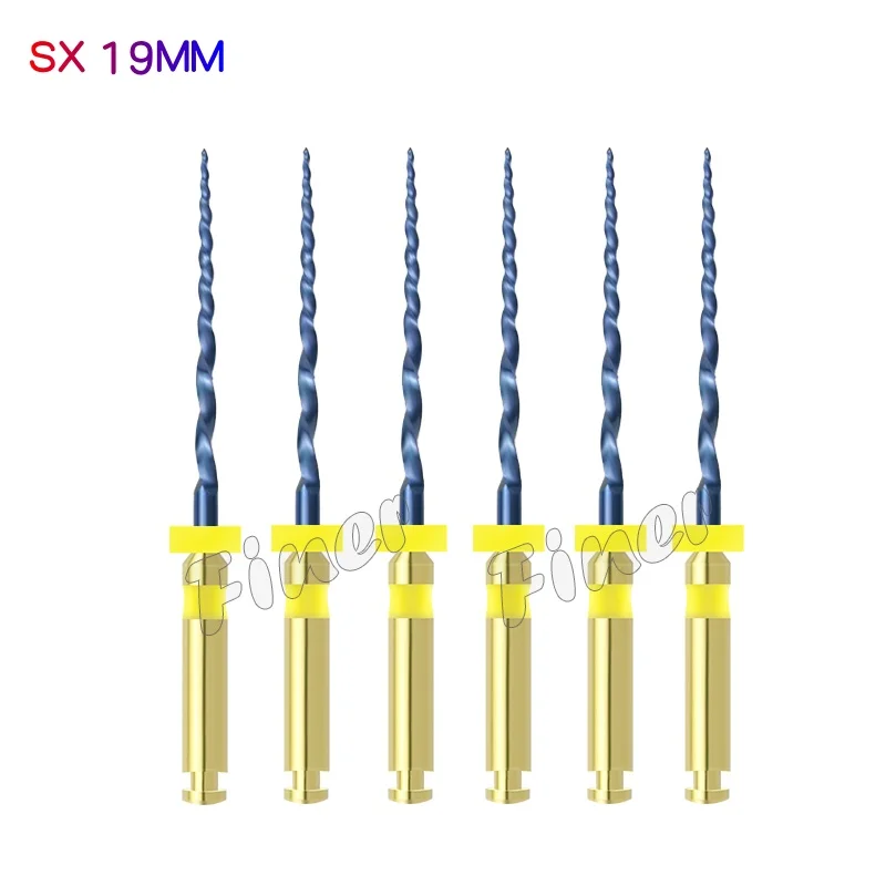 6 قطعة برو الأسنان تفتق الأزرق اللبية الملفات SX-F3 الروتاري إندو الملفات 21/25 مللي متر الحرارة المنشط قناة الجذر ملف طب الأسنان