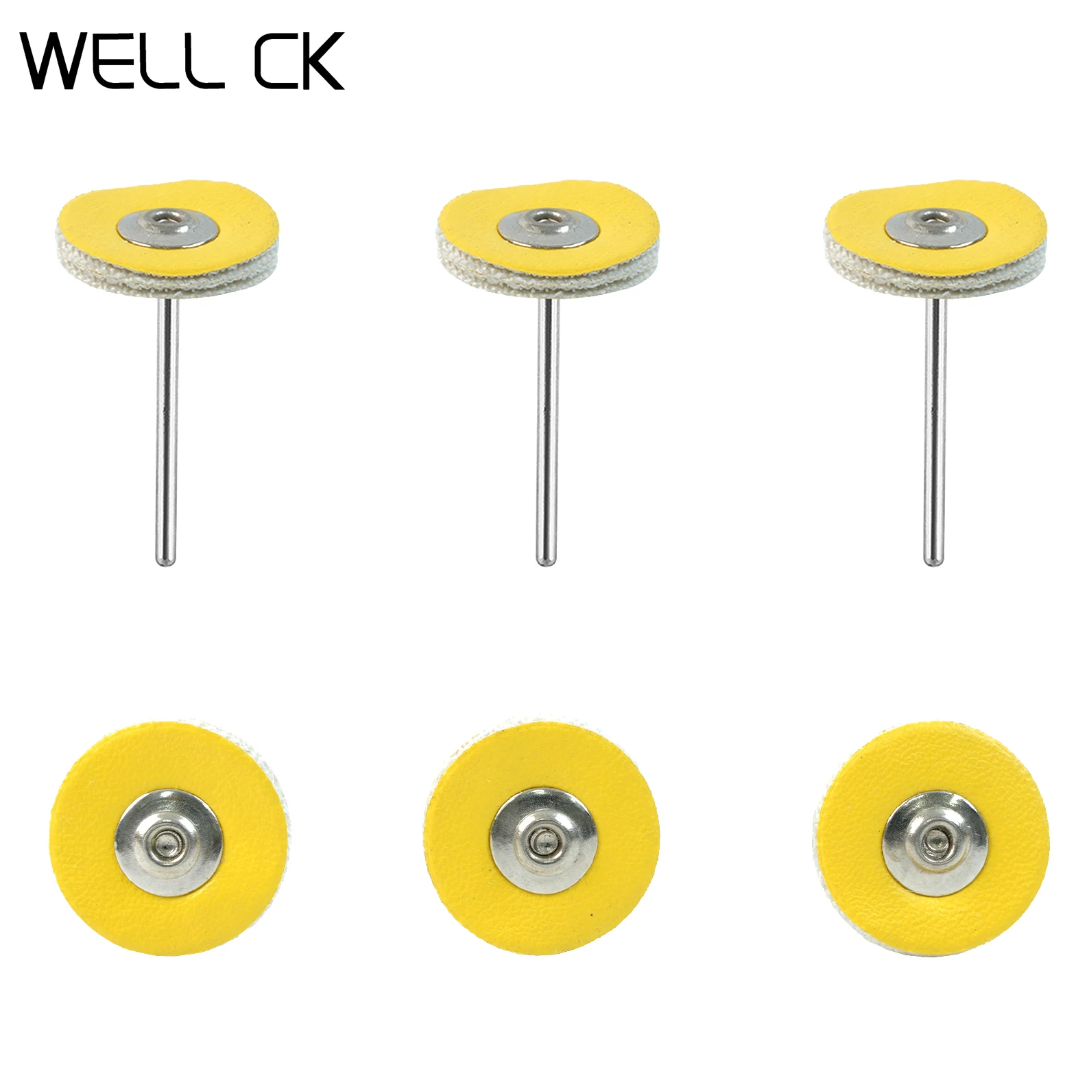 10Pcs Well CK Dental Tools Laboratory Polishing Brush Wheel Leather Buffs Rotary Low Speed HP Shank 2.35mm Dentist Jewelry DIY