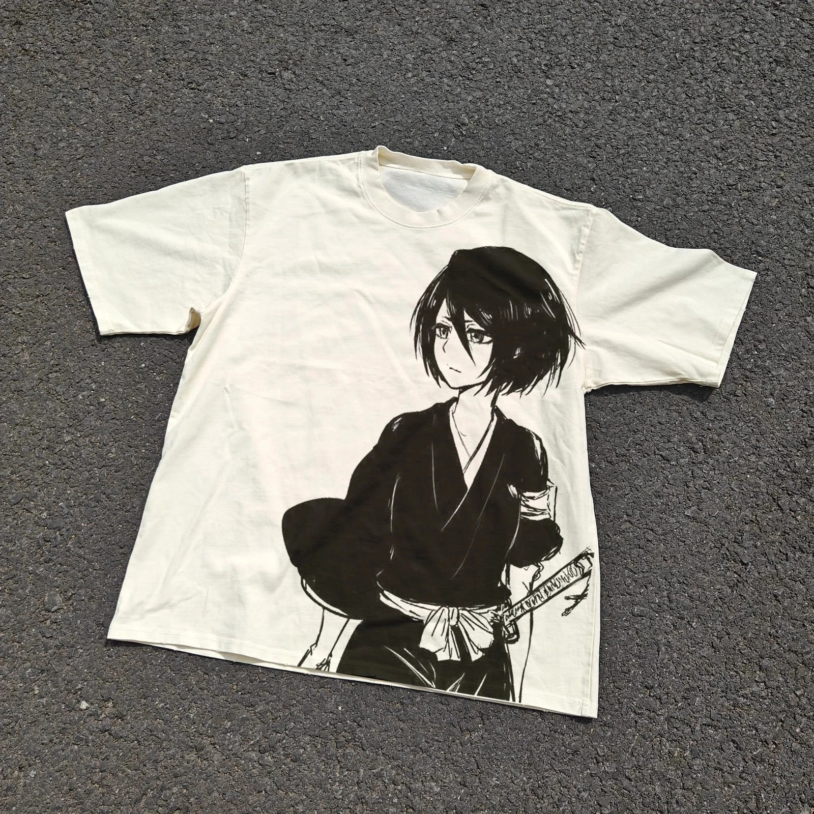 BLEACH Rukia Kuchiki Anime Graphic T Shirt Vintage Sketch Print Unisex Casual Cotton Short Sleeve Tee Japanese Manga Fan Tops