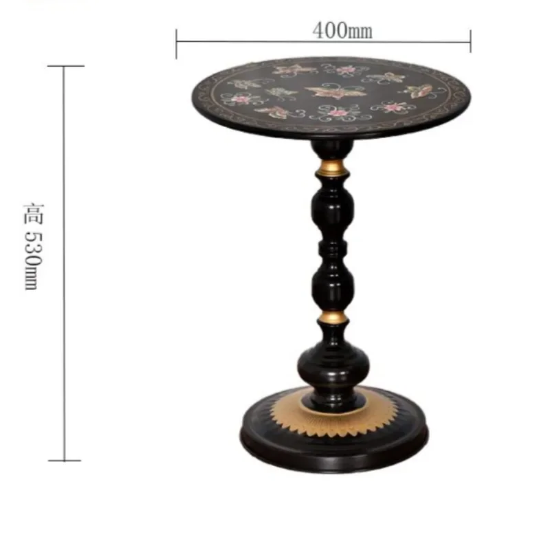 طاولة قهوة كلاسيكية مطلية على الطراز الأمريكي، أريكة مستديرة معدنية كبيرة، طاولة جانبية لغرفة النوم، طاولة بجانب السرير، طاولة قهوة كاجوال