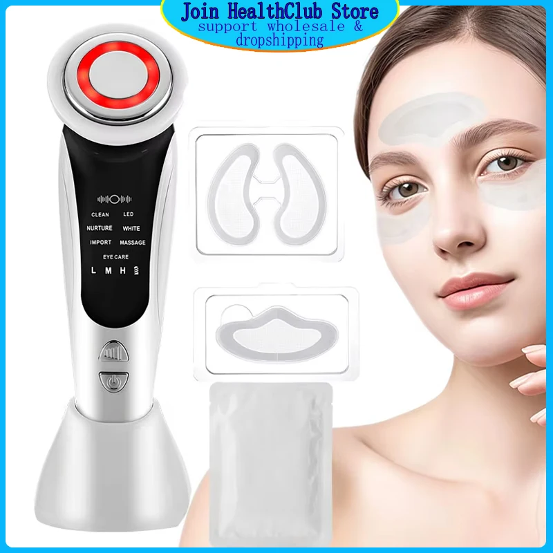 Parches para la frente y los ojos con microagujas de ácido hialurónico, Gel para los ojos con dispositivo de belleza, cuidado cosmético antienvejecimiento y ojeras