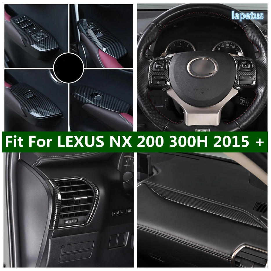 

Glass Lift Button / Air AC Outlet / Central Control Strip Cover Trim For LEXUS NX 200 300H 2015 - 2020 Carbon Fiber Accessories