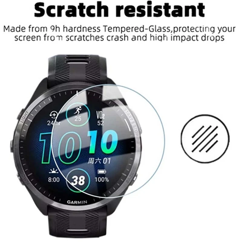 Tempered Glass Film for Watch Garmin Forerunner 955 945 255 255S 245 165 55 45 Screen Protector Glass Protection Film Foil