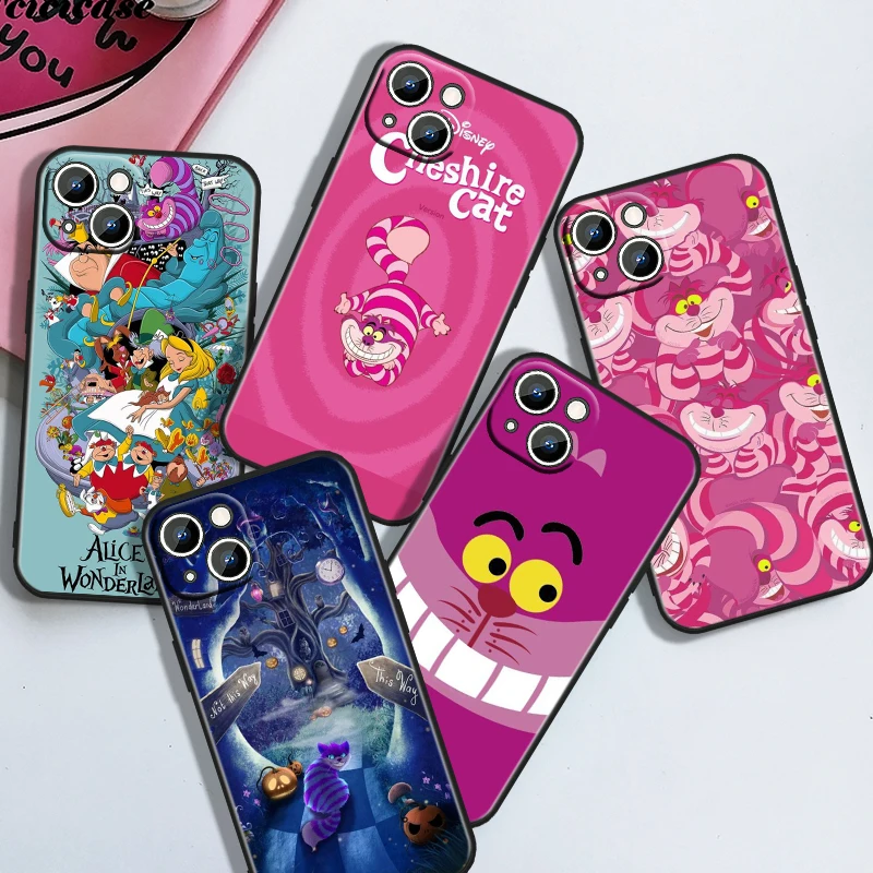 

Disney Alice Wonderland For Apple iPhone 15 14 13 12 11 XS XR X 8 7 6 6S 5 5S Pro Max Plus Black Cover Phone Case