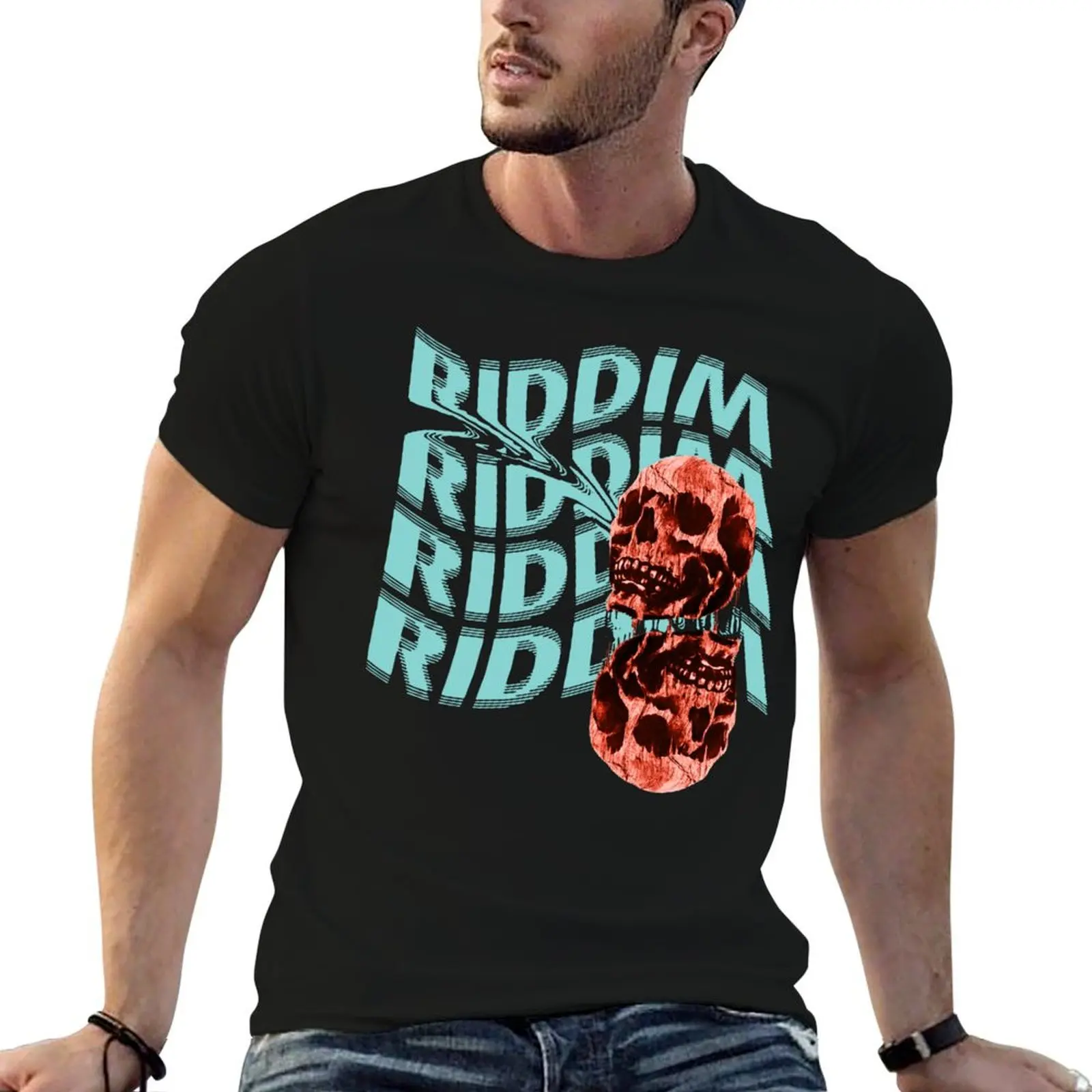 

Skull Riddim Riddim Riddim T-Shirt t shirt for man 100 percent cotton man t shirt heavy cotton T-Shirt