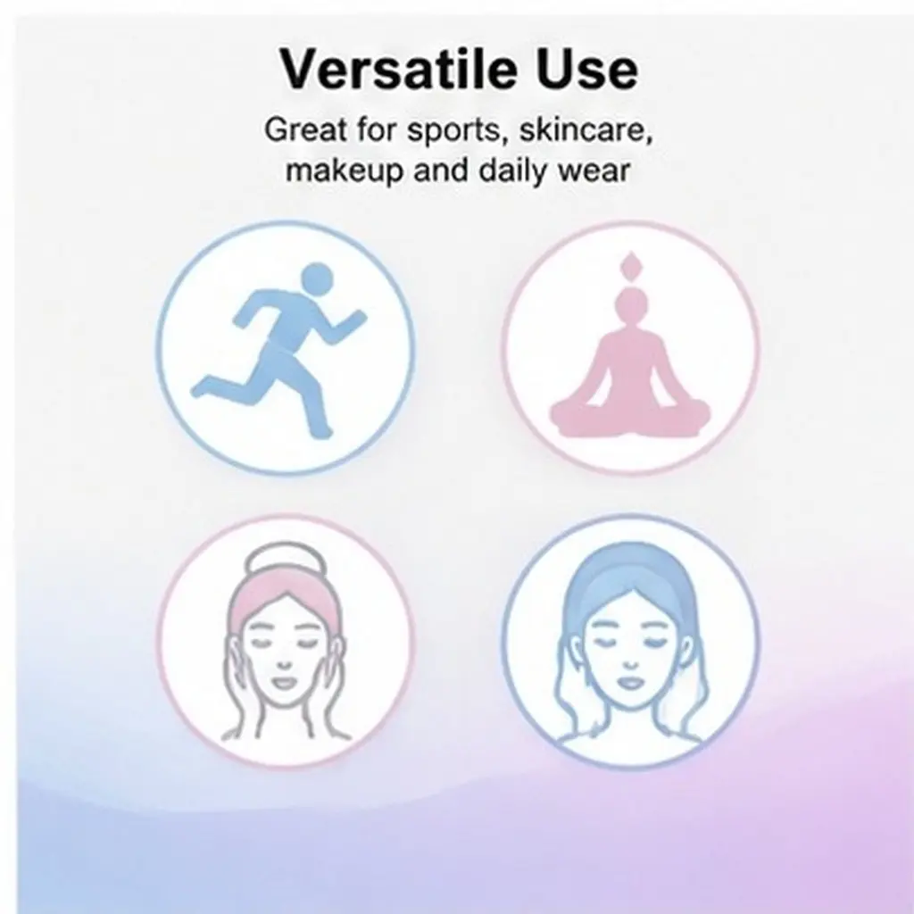 2Pcs Ice Silk Women's Workout Headbands Sweat Absorbing Non Tight Flexible Hair Bands for Daily Wear Yoga Running