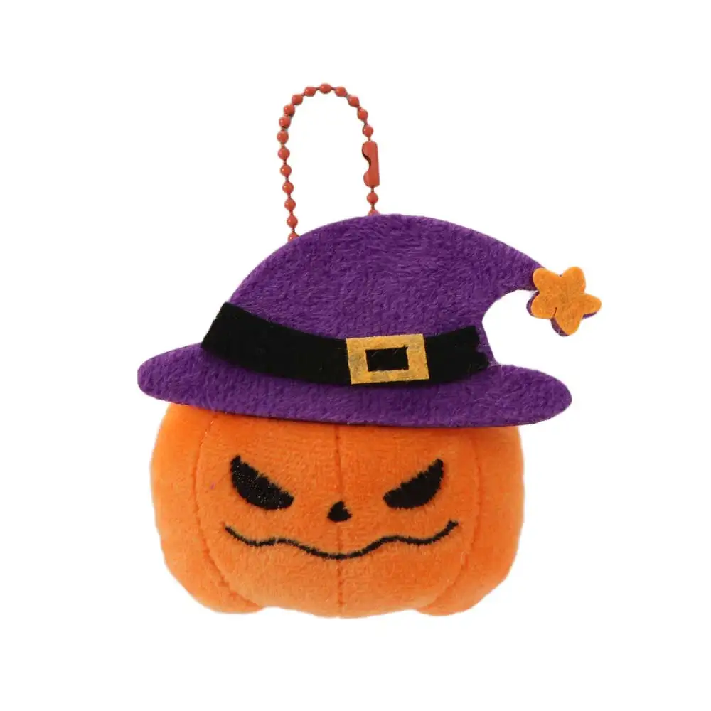 Funny Halloween Plush Keychain Pumpkin Head Soft Cartoon Plush Pendant Kawaii Decoration Furry Bag Pendant Trick Or Treat