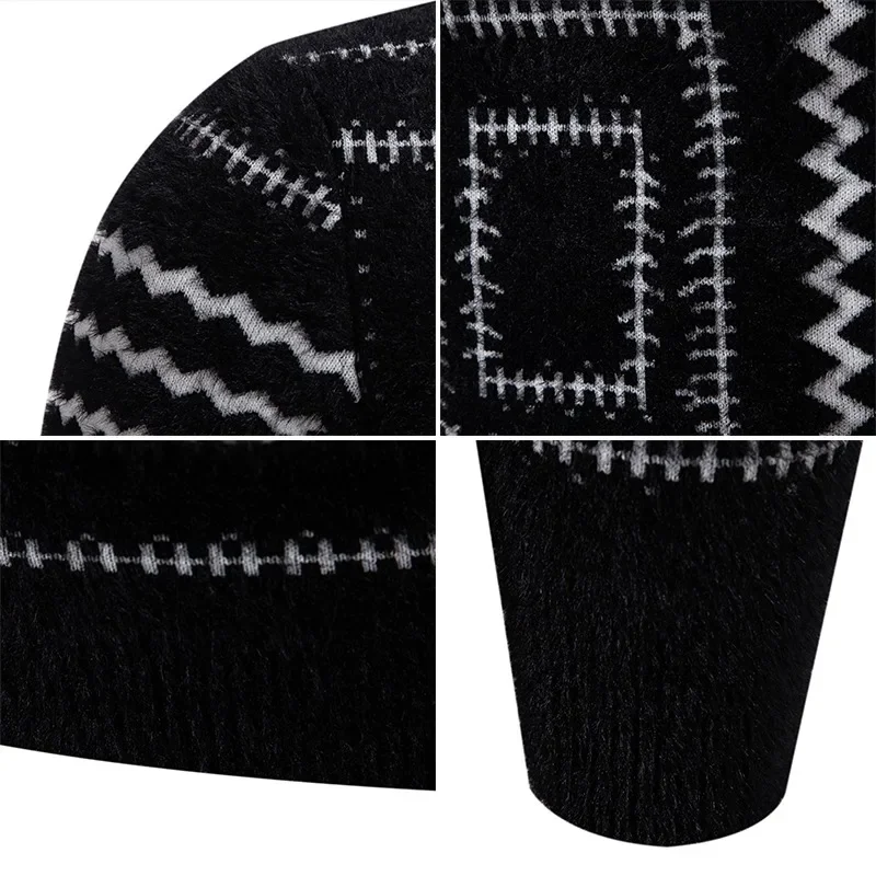 Herbst und Winter neue Herren warm gestrickte Pullover Modetrend Abnehmen Vintage Pullover Mock Neck Pullover