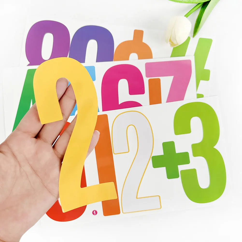 

Digital Stickers 6 Inch Large Numbers Self Adhesive Waterproof Vinyl Mailbox Door Decor Number Decals Bright Colors Versatile