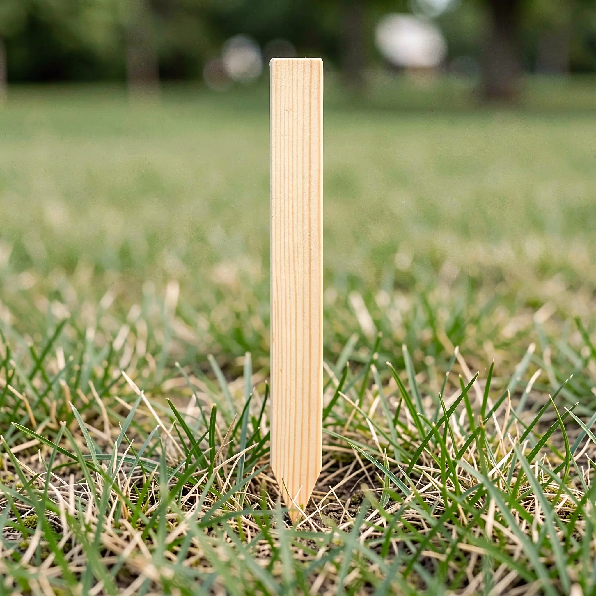 11.4 Inch 20Pcs Wooden Garden StakesSurvey Plant Stakes Beige Yard Boundary Markers Garden Fencing Post Border Stakes for Lawn