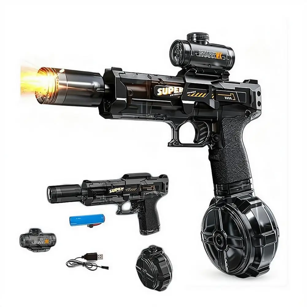 Electric Water Gun Absorb Water Continuous Shooting Lights With Auto Sensor Water Gun Automatic Fights Toy Beach Pool Toy