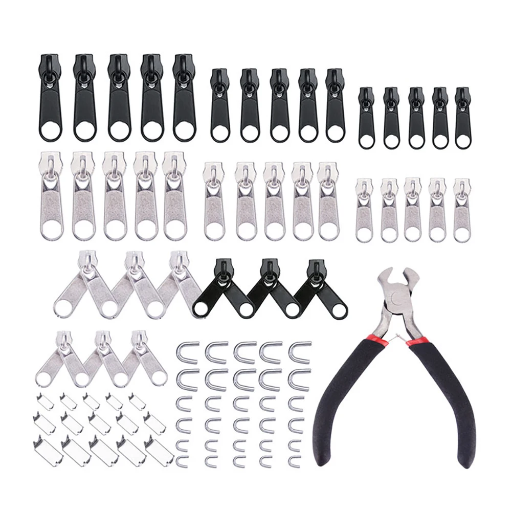 2024 New Zipper Repair Kit Easy Fix Zipper Slider Head Puller Closure Universal Replacement Broken/Wearable Household Removable
