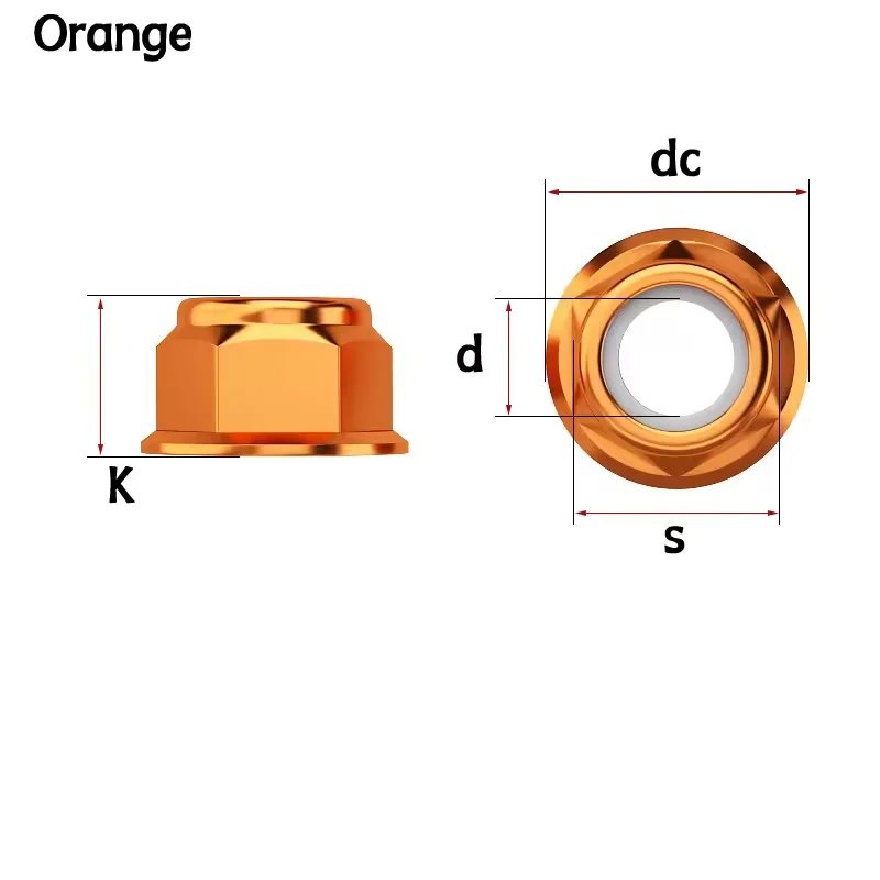 Aluminiumlegierung Flansch-Sicherungsmutter M2M2.5M3M4M5M6M8 Eloxierte Farbige Nylon-Einsatz Selbstsichernde Lockmuttern für RC FPV Racing Drohnen