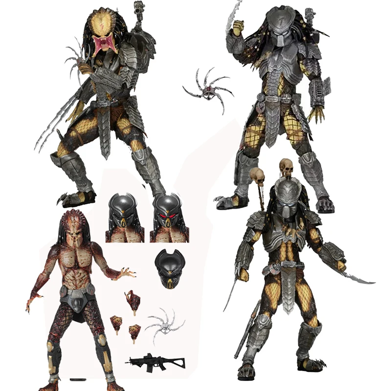 NECA Lab Escape Fugitive Predator AVP Alien vs Predator Masked Scar Predator Celtic Figure Chopper Scar Action Figures Toy