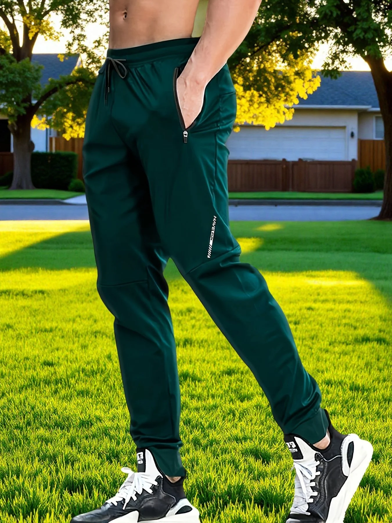 Sommerliche Outdoor-Hose aus Eisseide für Herren, dünne Freizeithose im koreanischen Stil, schnelltrocknend, elastische Beinpartie, eng anliegende Sporthose für Herren – Detail 20