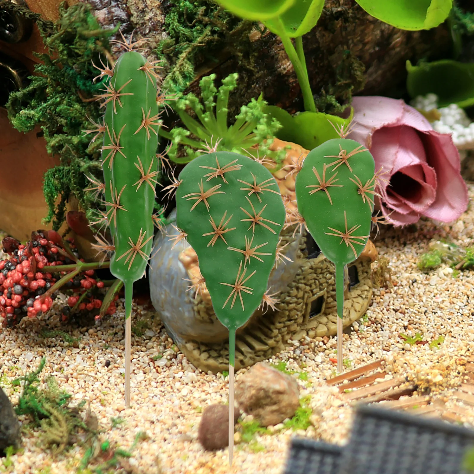 

6pcs Simulated Adornment Artificial Plant Decor Desktop Cactus Ornament For Indoor Outdoor Home Office Landscape Cactus