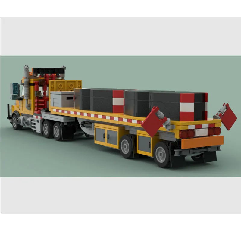 

MOC-229454 Модель инженерного грузовика и бортового прицепа, детали 804, игрушка в подарок на день рождения для мальчиков и детей