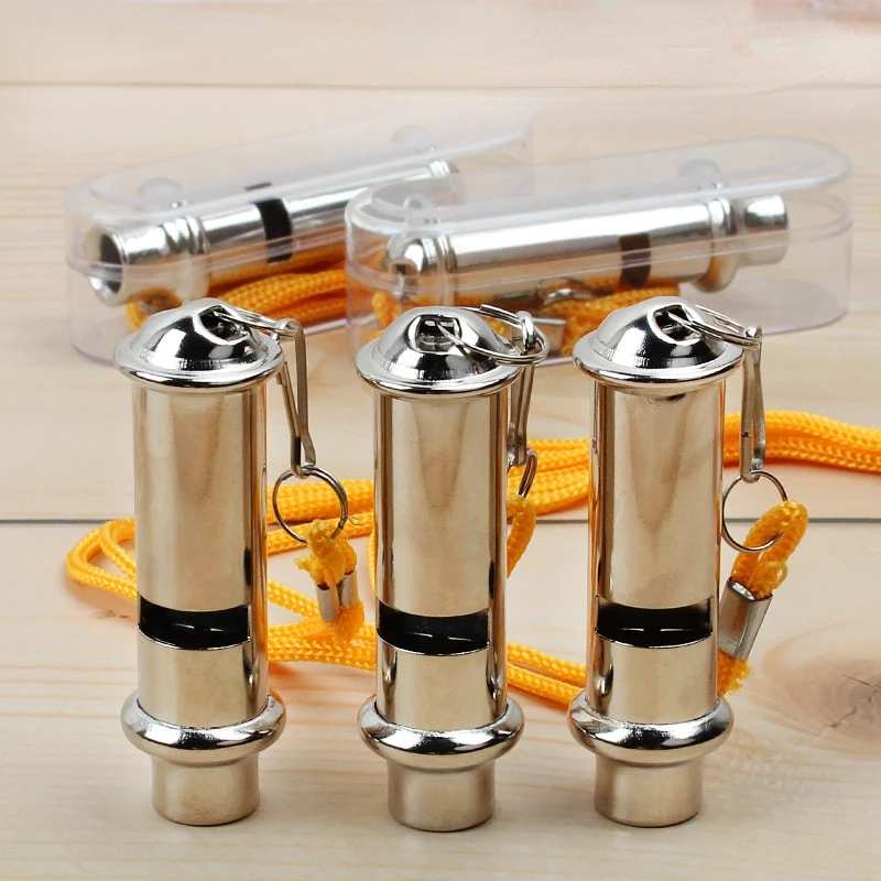 Stainless Steel Whistle Outdoor Emergency Life-saving Police Whistle Training Sports Military High-frequency Whistle Referee