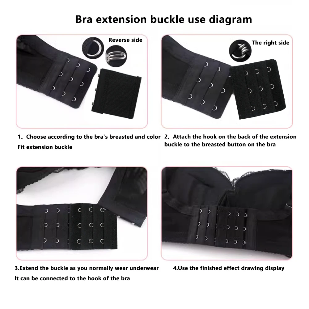 Colorful Women's Bra Extenders 3 Hook, Soft and Comfortable Bra Strap Extension(combo pack)