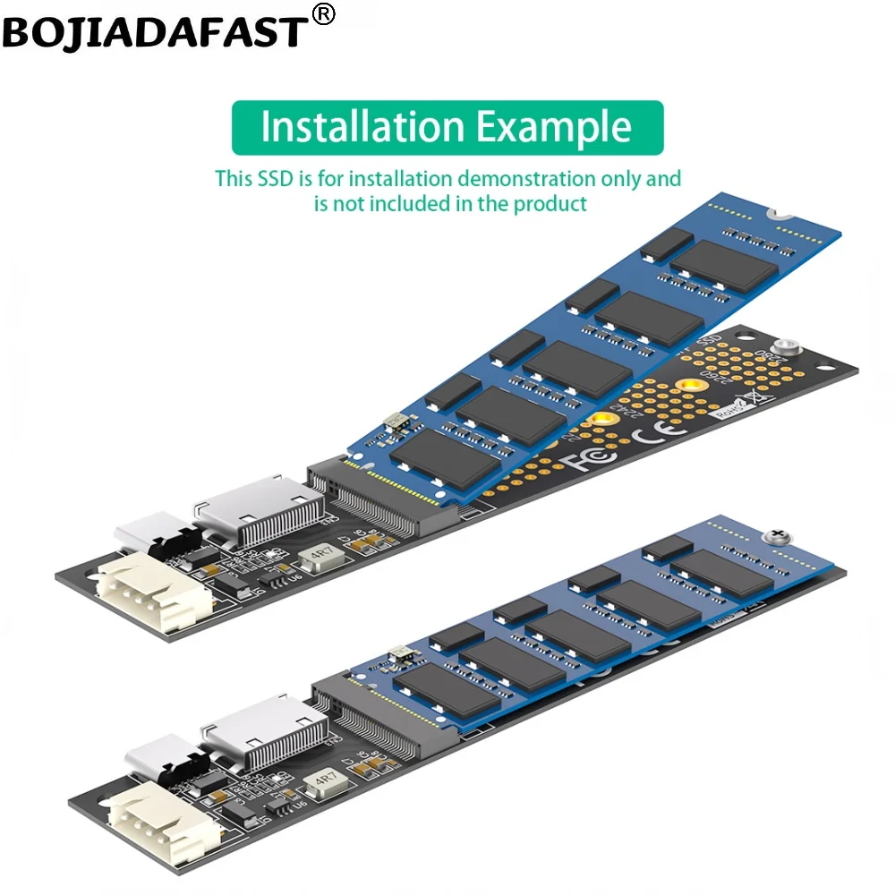 Oculink SFF-8611 SFF-8612 y conector SATA de 15 pines a NGFF M.2 Key-M 2230 2242 2260 2280 M2 NVME SSD adaptador tarjeta convertidora