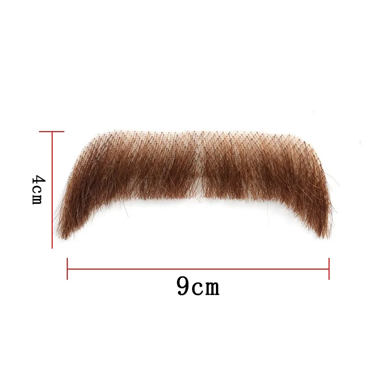 For Makeup Cosplay Human Hair Full Hand Tied Facial Hair Black False Beards Lace Invisible Fake Face Mustache Party Movie image 6