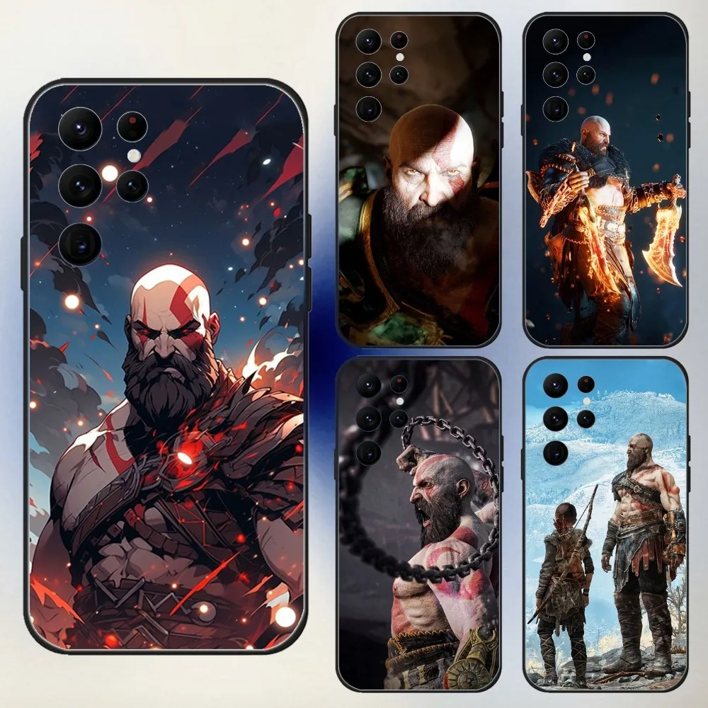 G-God of W-War Phone Case For Samsung S24,23,22,30,21,10,9,Ultra,Plus,Lite,FE,5G Black Soft Case